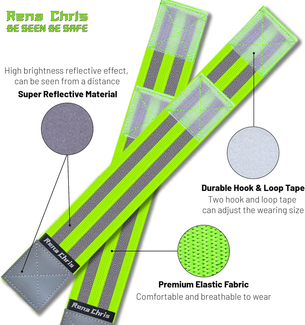 Rena Chris Reflective Running Gear - High Visibility Safety Belt & Armband for Night Jogging | Women’s Reflective Sash