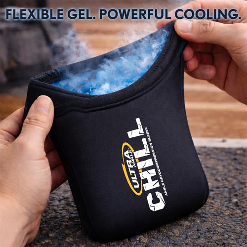 Ultra CHILL Reusable Ankle Gel Ice Sleeve – 360° Cold Pack Compression Wrap for Ankle Swelling, Sprains & Plantar Fasciitis, Cold Therapy Support
