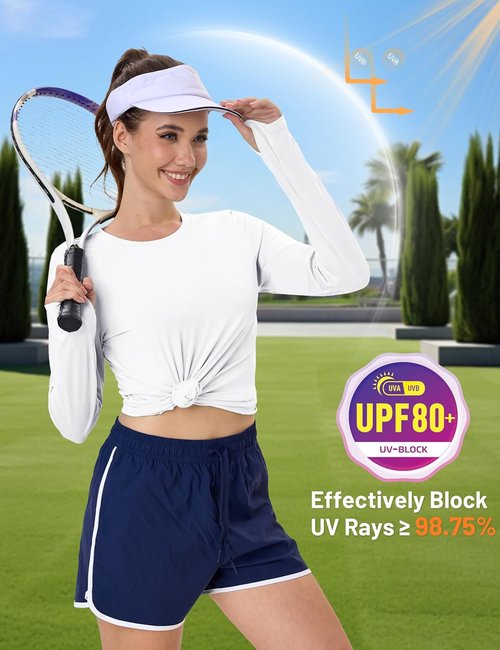MAGCOMSEN Women's Long Sleeve Rash Guard | UPF 80+ Quick Dry Sun Shirt for Swim & Workout