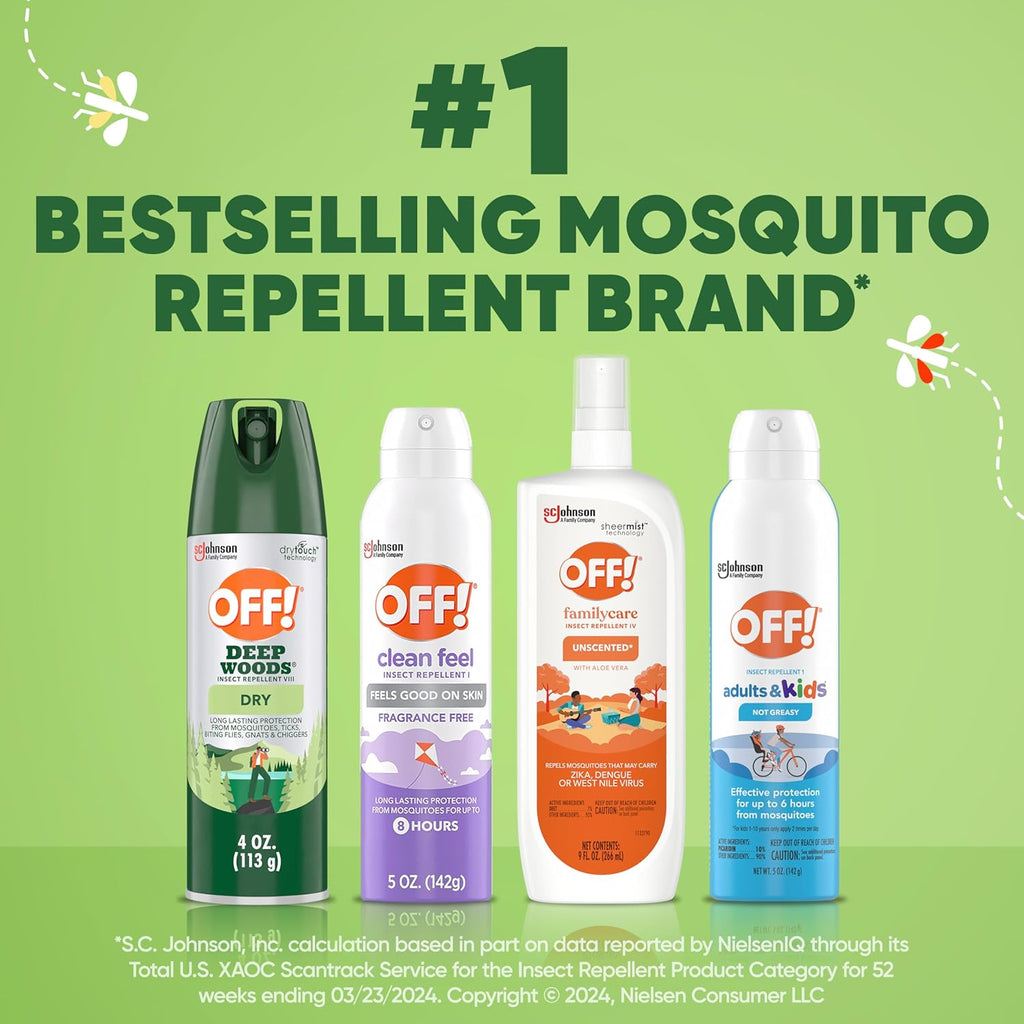 OFF! Deep Woods Insect Repellent - Long-Lasting, Non-Greasy Bug Spray | 4 Oz, 2 Count