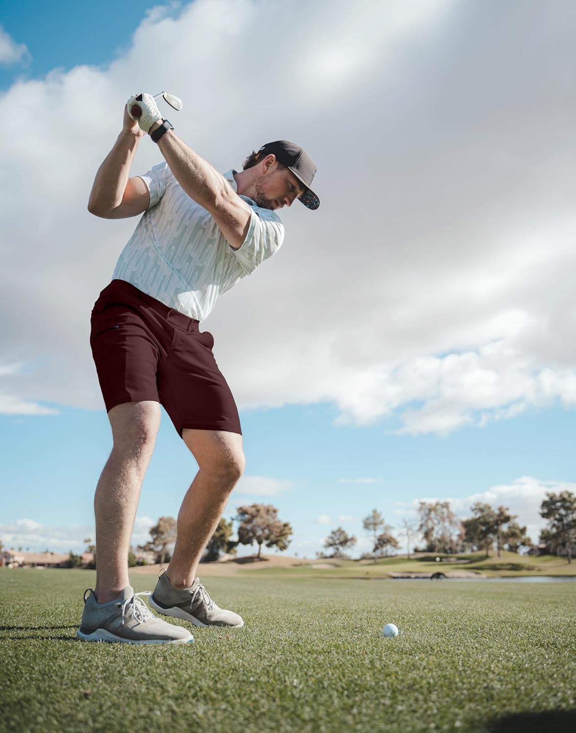 Pudolla Men's Golf Shorts - Quick Dry Stretch Casual Shorts with 4 Pockets | 7/9 Inch Lightweight Design