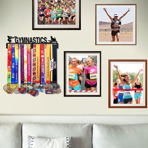 Goutoports Medal Hanger Display Rack - Personalized Award Ribbon Organizer for 60 Medals | Wall Mount Design