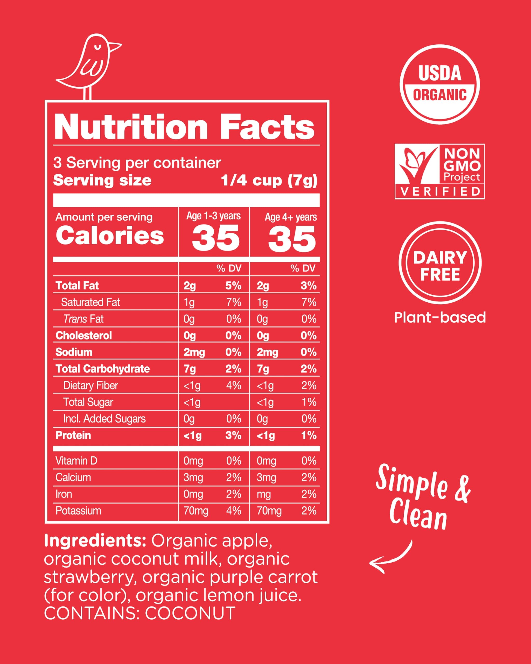 Amara Organic Fruit Bites Sweet Strawberry - No Added Sugar, Dairy-Free, Nut-Free Healthy Fruit Snacks, Made with Organic Whole Foods, Allergy-Friendly Healthy Fruit Snacks for Kids - 21g 6PK