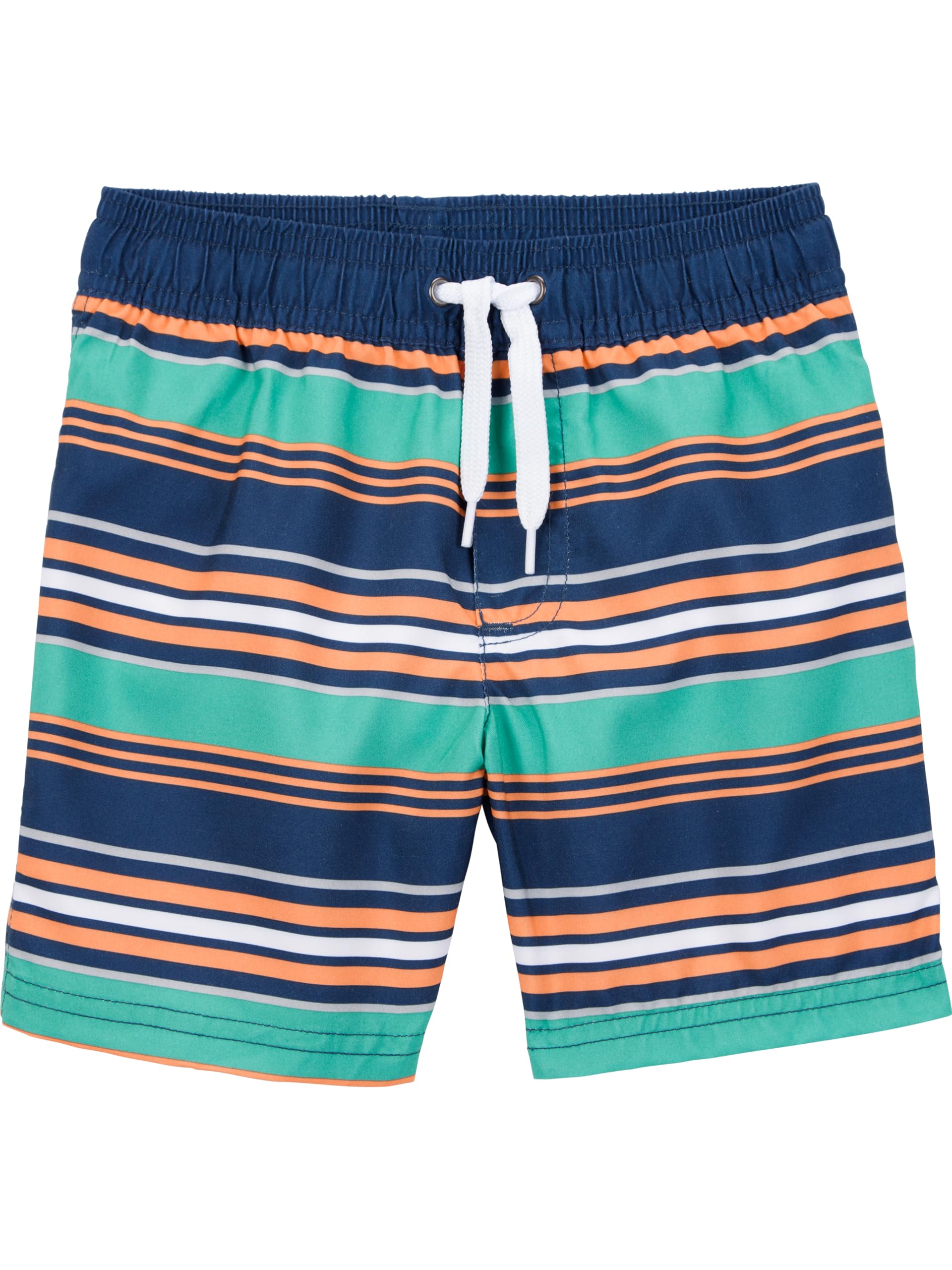 Simple Joys by Carter's Toddler Boys 2-piece Swimsuit Trunk and Rashguard, Orange Blue Ship, 5T