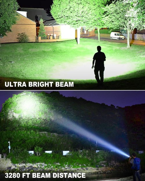 Rechargeable Flashlights High Lumens, 99,000 Lumen Super Bright Flashlight, 2pack Led High Powered Flash Light, Flashlight for Home, Camping, 5 Modes/12h Run Time for Outdoor, IPX6 Waterproof