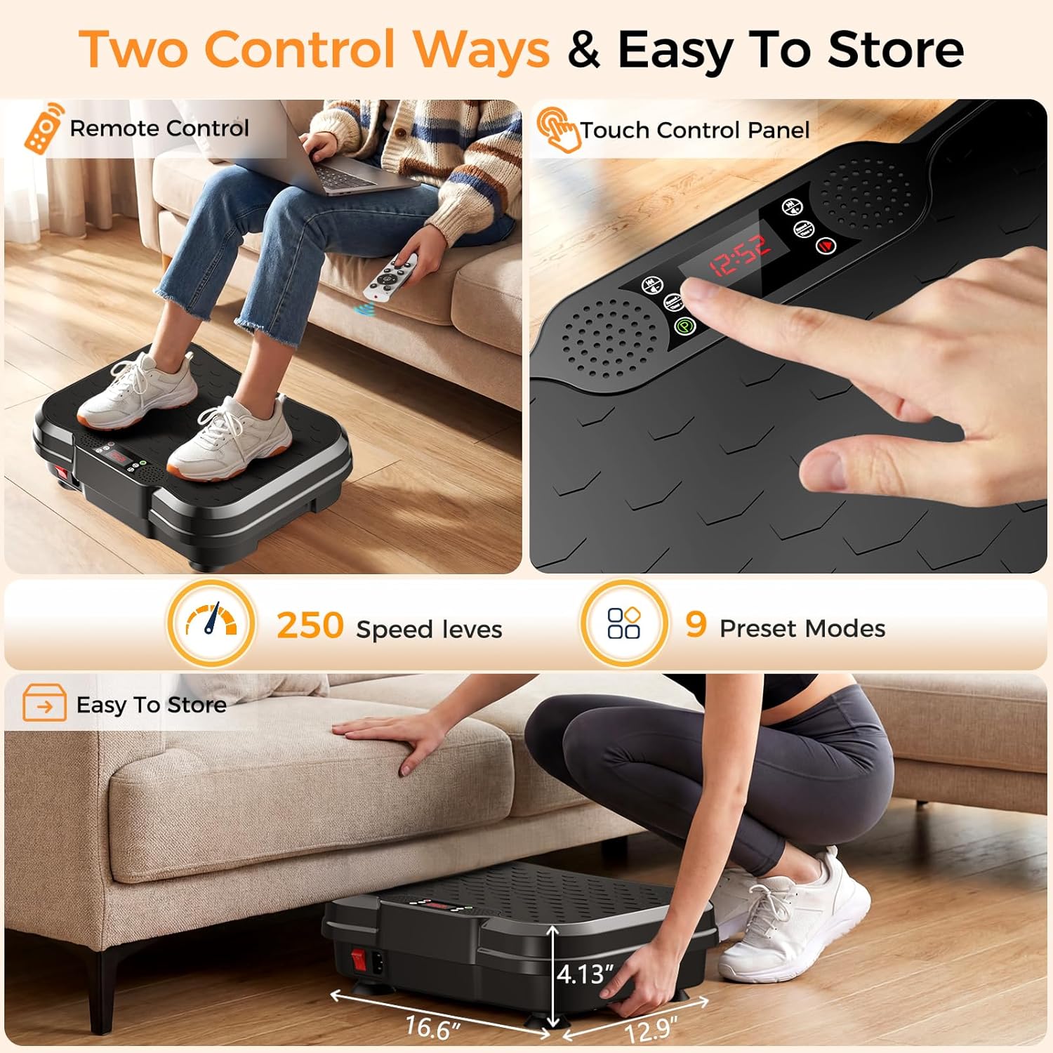 Skiennix Vibration Plate Exercise Machine - Full Body Workout & Lymphatic Drainage | 400 Lbs Capacity
