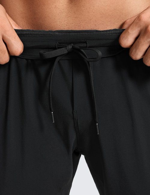 CRZ YOGA Athletic Joggers for Men 31" - Lightweight Running Training Pants with Zip Pockets and Ankle Zippers Black Large