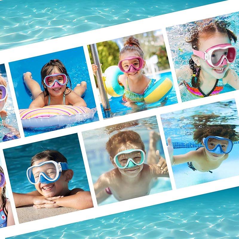 Kids Swim Goggles with Nose Cover, Anti-Fog Lenses, Adjustable Strap - All Pink (Variation of THIS listing)