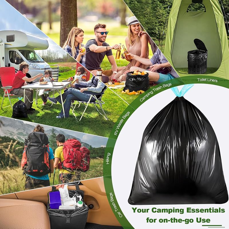 8 Gal Camping Toilet Bags – 30 Count, Unscented, Portable Waste Bags (Variation: Unscented-30 Bags Only)