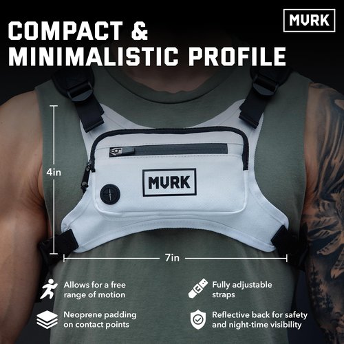MVRK Water Resistant Running Vest Chest Pack, Phone Holder for Running, Lightweight Training Pack with Extra Storage & Reflective Detail