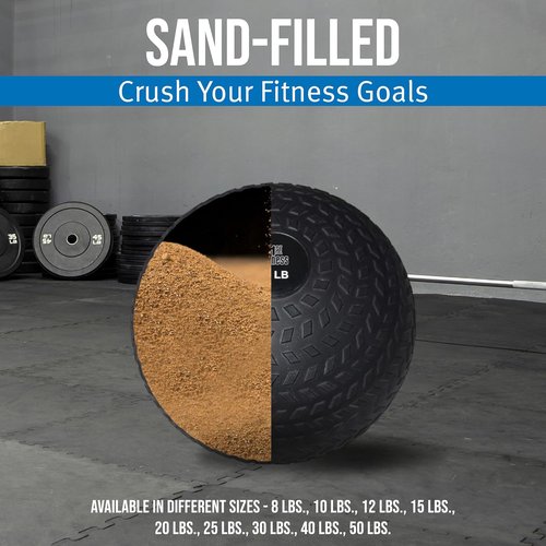 Fitness First Slam Ball - Easy-to-Grip Sand-Filled Medicine Ball for Weight Training | Various Weights Available