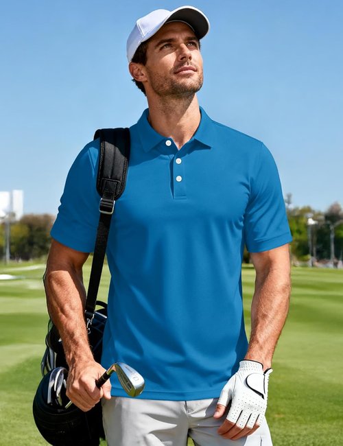MAGCOMSEN Men's Polo Shirt - Quick-Dry Casual Golf Tee for Outdoor Performance | Short Sleeve, Pique Jersey