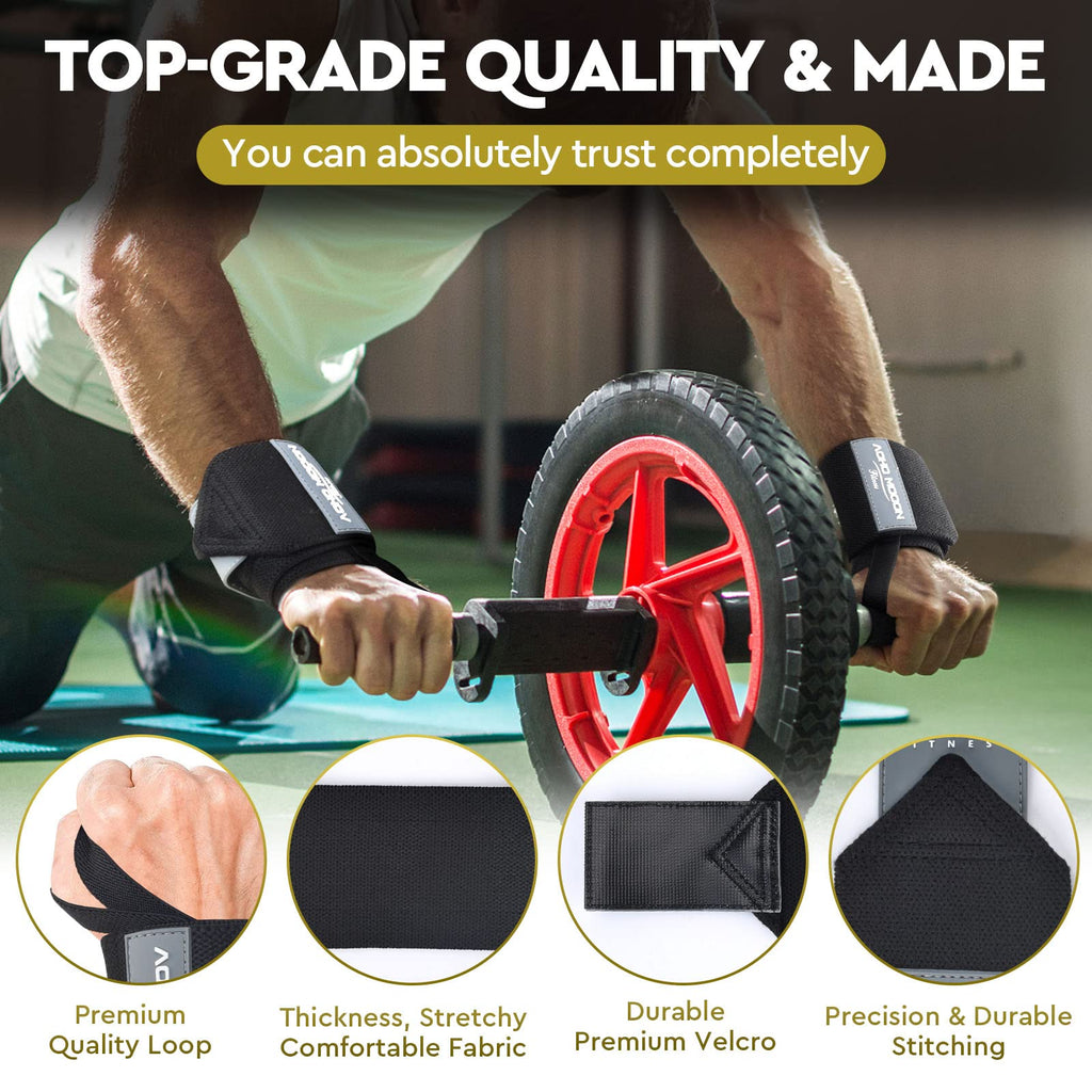 AOHO MOOON 18" Wrist Wraps for Weightlifting(Pair), Lifting Wrist Straps for Bench, Powerlifting & Weight Training, Heavy Duty Support for Working Out