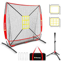 6x6ft Baseball Hitting Net | 5-Minute Quick Setup, Red