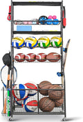 Mythinglogic Garage Ball Storage | Rolling Sports Equipment Organizer with Wheels for Indoor/Outdoor Use