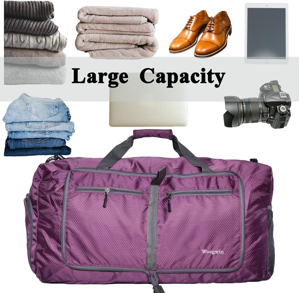 Woogwin Travel Duffel Bag - Large Waterproof Foldable Overnight Bag for Gym & Beach Activities