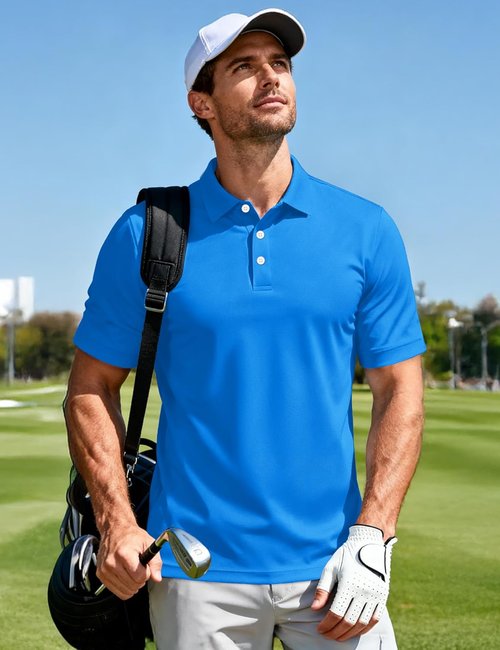 MAGCOMSEN Men's Polo Shirt - Quick Dry Short Sleeve Golf T-Shirt for Casual Work | Pique Jersey