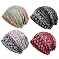 warsrnd Women's Slouchy Beanie Hat Chemo Caps Cancer Headwear Hats Turban Baggy Sleeping Cap Boho Hats (US, Alpha, One Size, 4pcs Multicolor B)