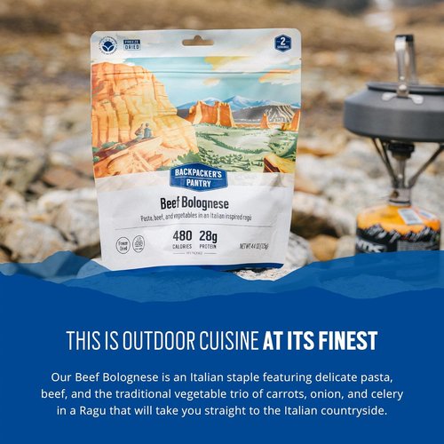 Backpacker's Pantry Beef Bolognese | Freeze-Dried Camping Meal - 28g Protein - 1 Serving