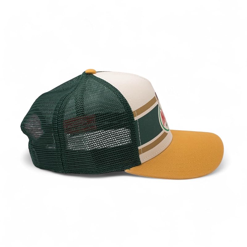 American Needle Mack Trucks Unisex Adjustable Snapback Trucker Hat - Sinclair (Ivory/Green/Yellow)