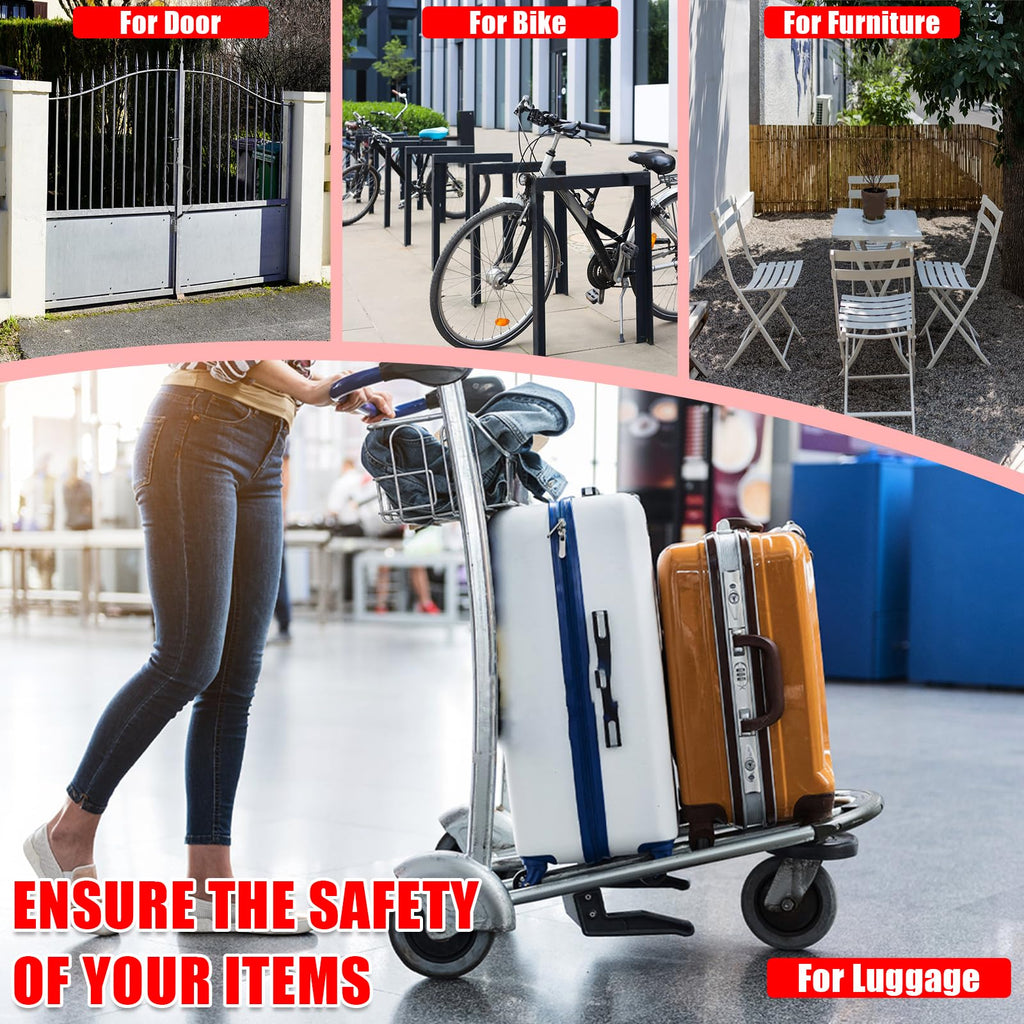 VIVBOO 4FT/6FT/10FT/15FT Cable Locks with Combination 1/8 inch Security Cable with Loops for Fence Luggage Gym Locker Cabinet
