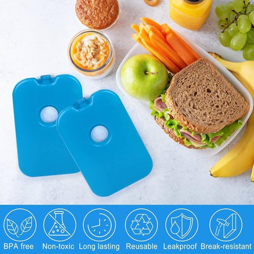 LotFancy Ice Packs - Reusable Freezer Packs for Coolers & Lunch Boxes | Slim Blue Ice Blocks, Long Lasting