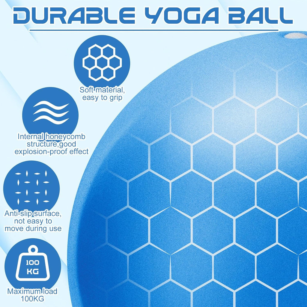 Pilates Ball - 9 Inch Mini Soft Exercise Ball for Home Gym Yoga & Core Training | Includes Workout Guide