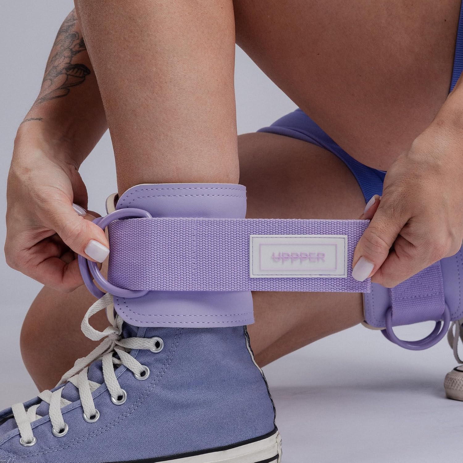 UPPPER Ankle Straps for Cable Machines - Adjustable Padded Gym Cuff Attachment | Premium Quality for Kickbacks & Leg Workouts