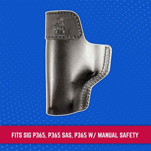 Gunhide, 179, Sof-Tuck 2.0 Inside Waistband Holster, Fits Sig P365, Right Hand, Black Suede Leather