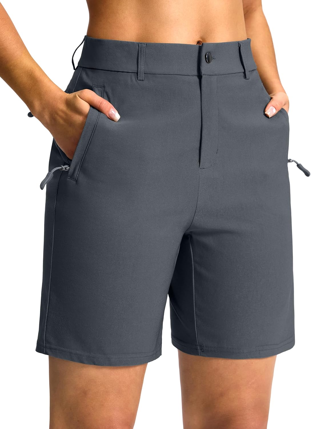 SANTINY Women's Hiking Golf Shorts - Quick Dry Stretch Fabric with 3 Pockets | 5"/7" Sizes Available