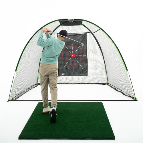 The Indoor Golf Shop - Hitting Net 10' x 7' with Target Knotless Golf Net for Indoor and Outdoor Practice - Arrives Ready to Assemble and Use