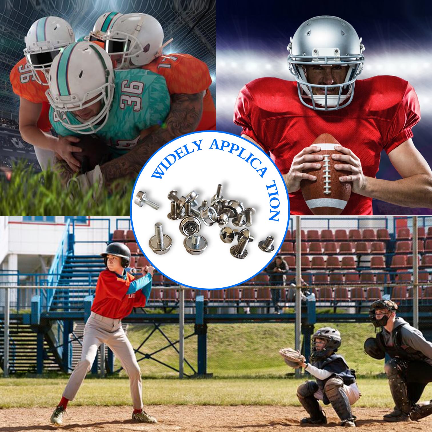 Universal Facemask Hardware Kit Baseball Helmet Visor Screws Hockey Repair Football Clips Replacement Parts for Softball Face Mask Girls and Teenagers Do Not Embroider Steel