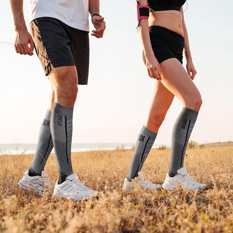Zensah Featherweight Compression Socks for Women & Men Heather Grey - Medium