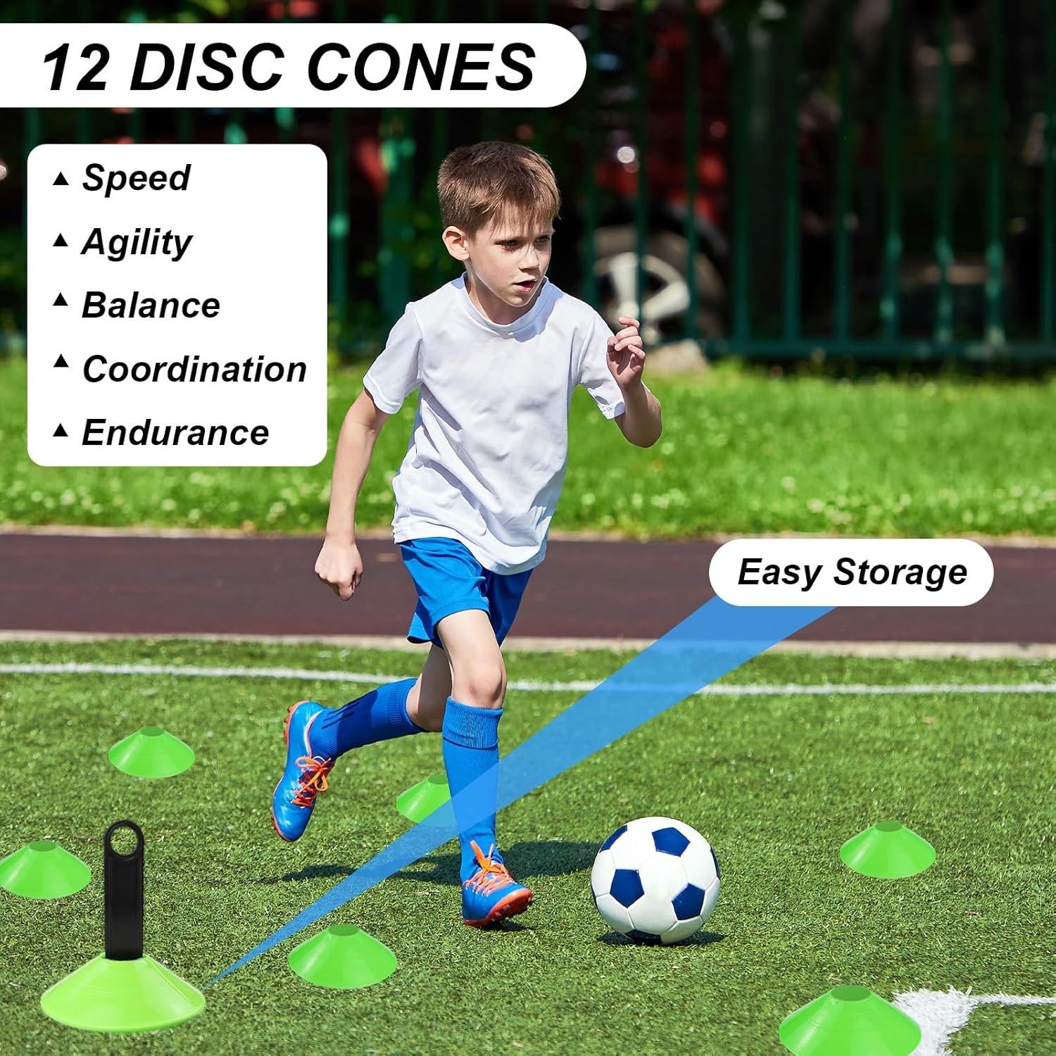 Speed Agility Training Equipment Set - 20ft Agility Ladder, 12 Cones, Resistance Parachute & More for Kids & Adults