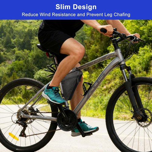 Csoalpo Bike Frame Bag, Premium Bike Pouch for Mountain Road Bike, Lightweight Triangle Bicycle Frame Bag (Small Black)