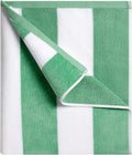 Cabanana Large Oversized Beach Towel - Soft Green Striped Cotton Pool Towel | 35 x 70 Inch