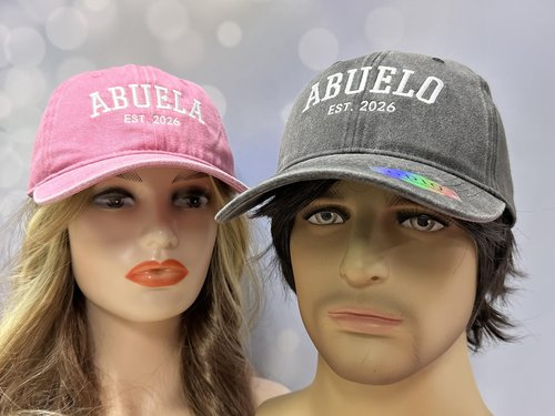 GDIQ New Abuela Abuelo Est 2026 Hats, Gifts for Future Grandparents Grandma and Grandpa, Promoted to Papa Nana Announcement Matching Set