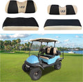 10L0L Golf Cart Front and Back Seat Cover Set for Club Car DS Precedent & Yamaha, Dress Up Your Old Golf Cart Seat - Black + Beige
