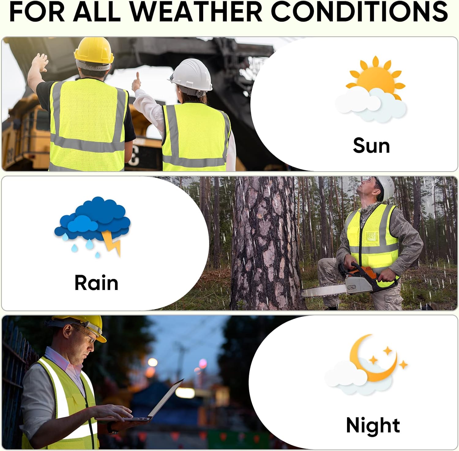 TICONN High Visibility Reflective Safety Vest - Class II Mesh for Men & Women | ANSI Compliant
