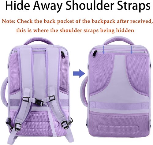 MATEIN Extra Large Purple Backpack - Water Resistant Travel Daypack for Women | Expandable Suitcase for Hiking & Gym