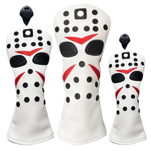 NEwoilkwo 1pc Golf Driver Headcover - Red Cartoon Faux Leather Golf Club Head Cover - Driver, Fairway Wood, Hybrid - Golf Gift for Men