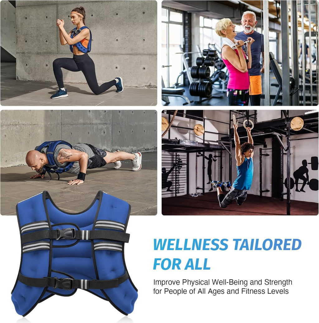 ZELUS Weighted Vest - Adjustable 6lb to 30lb for Enhanced Workout & Strength Training | Reflective Stripe