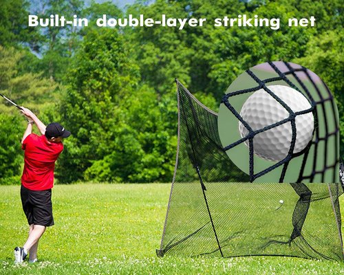 Fahnemt Backyard Driving Net - Sports Netting for Hitting Golf, Baseball, Hockey, Soccer - Practice Barrier Net (10X25FT)