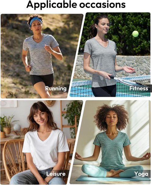 BALENNZ Women's Workout Shirts - Moisture-Wicking Quick Dry Athletic Performance T-Shirts