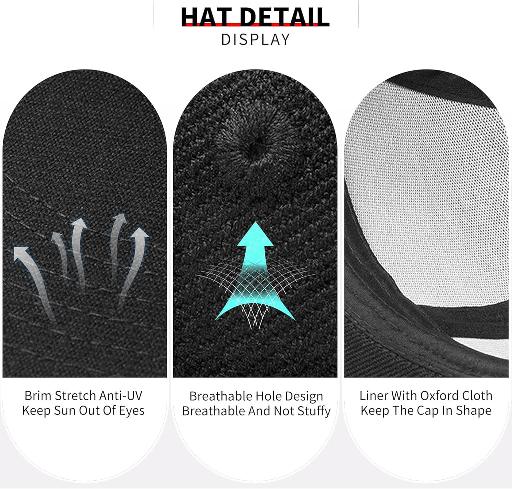 Snapback Hats for Men - Adjustable Black Flat Bill Baseball Cap | Stylish & Comfortable Fit