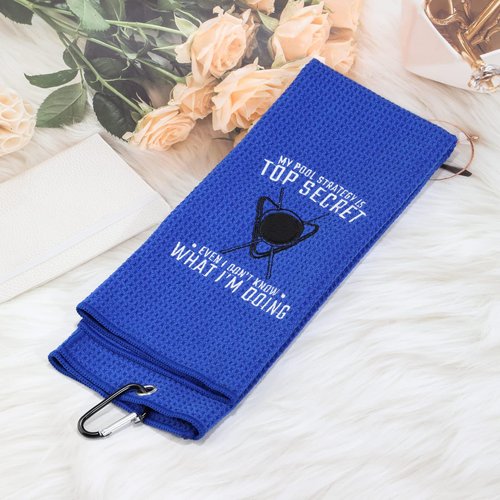 MEIKIUP Billiards Billiard Cue Towel 8-Ball Pool Cue Clean Towel Billiard Pool Player Gift My Pool Strategy is Top Secret (My Pool Strategy)
