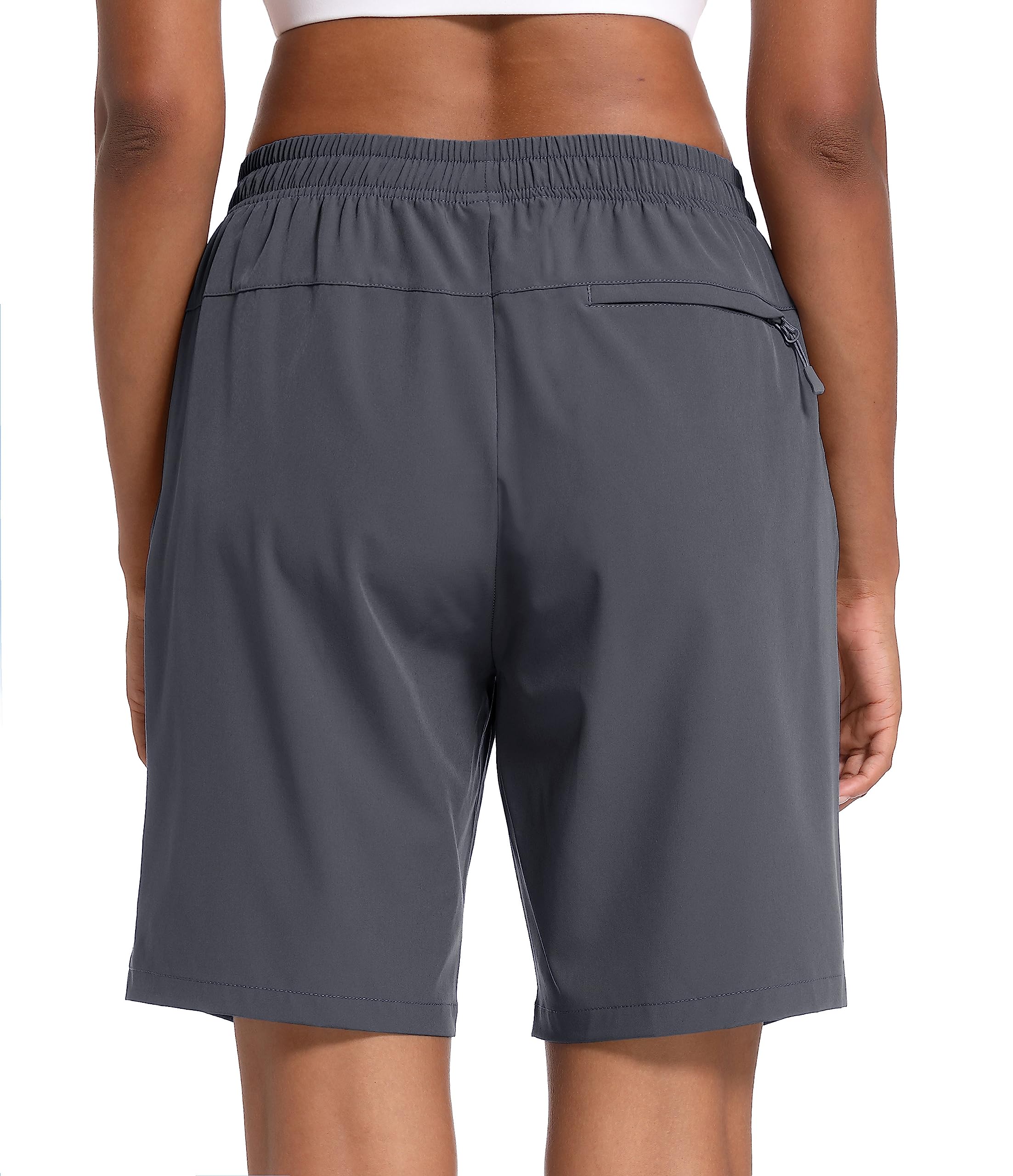 MAGCOMSEN Hiking Shorts for Women Quick Dry with Pockets Lightweight Water Resistant Athletic Golf Dark Grey S