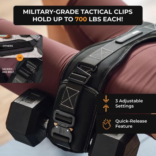 JAB Premium Hip Thrust Belt for Dumbbells & Kettlebells (Patented) - Heavy Duty Glute Training System for Home Gym, Fast Setup for Progressive Overload Without Barbell or Rack (Black)