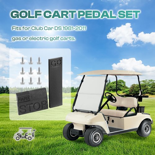 DRIVE UP Club Car Pedal Pad Cover Set, Golf Cart Accelerator & Brake Pedal Pad Cover Fits for Club Car DS 1981-2011 Golf Carts, OEM 1013869 1013870 1013871