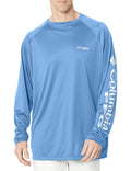 Columbia Men's PFG Terminal Tackle Long Sleeve Fishing Shirt, White Cap/White Logo, X-Large Tall